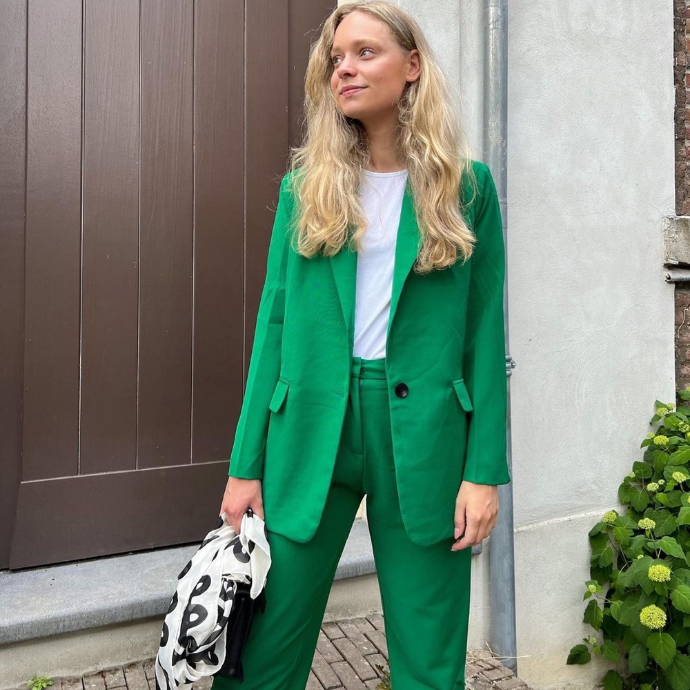 Zara Set - Green Blazer & Ankle Pants - Picture 5 of 17